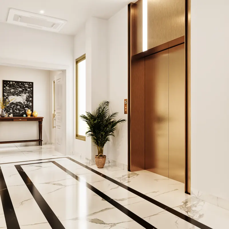 Private elevator lobby with imported marble flooring at TARC Ishva